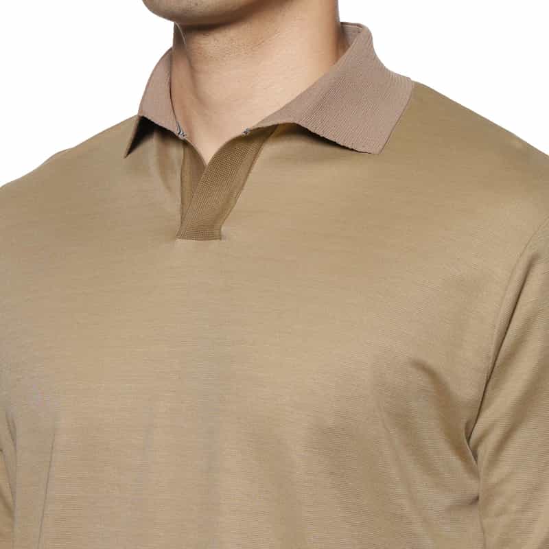 BARNEYS NEW YORK リブライン ポロシャツ LT GRAY