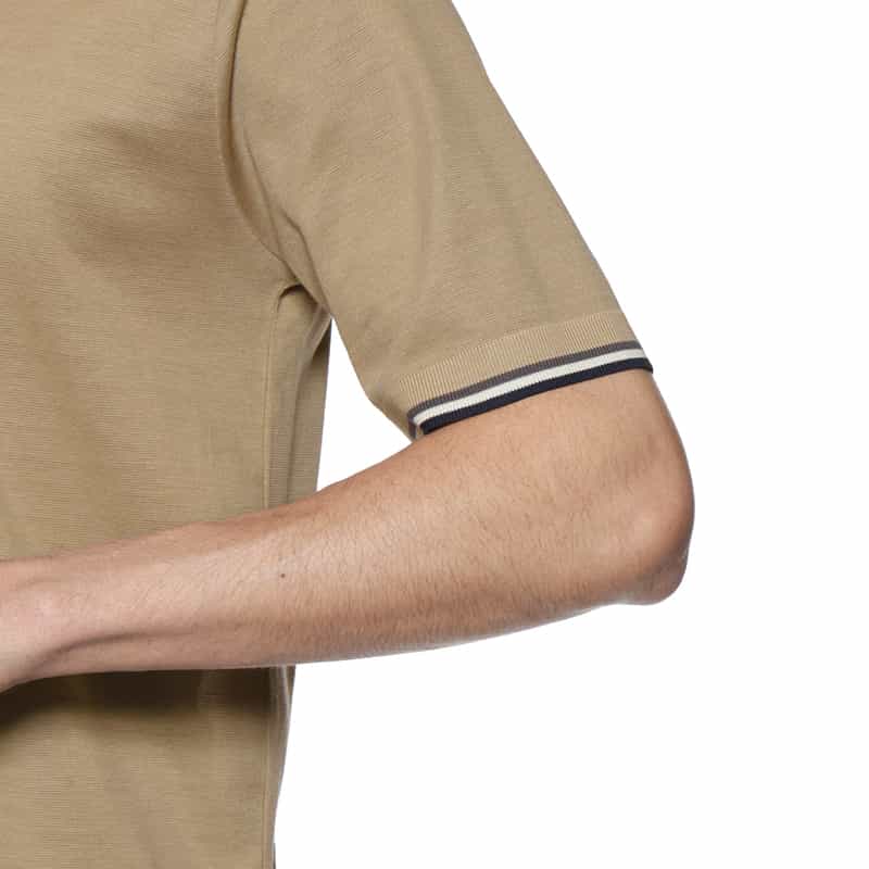 BARNEYS NEW YORK リブライン ポロシャツ LT GRAY