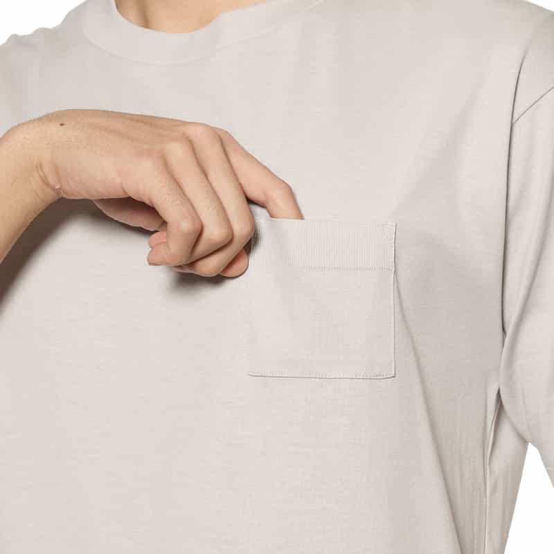 BARNEYS NEW YORK スロープネック クルーネックTシャツ LT GRAY