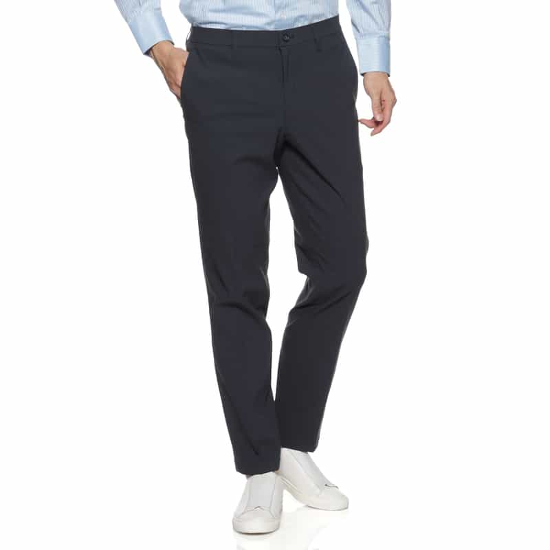 BARNEYS NEW YORK ドローストリング ストレートパンツ NAVY
