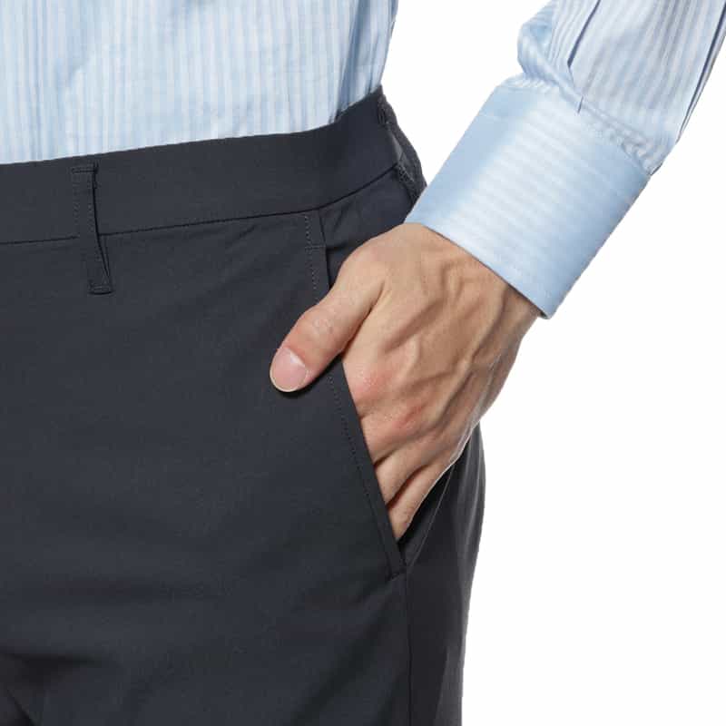 BARNEYS NEW YORK ドローストリング ストレートパンツ NAVY