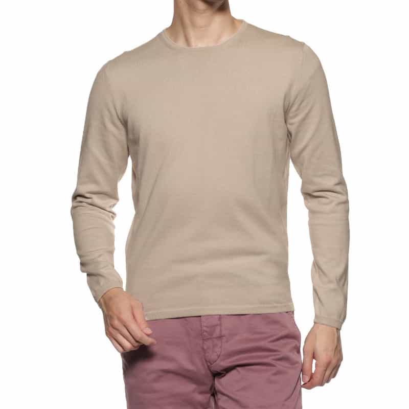 CRUCIANI コットン クルーネックニットプルオーバー BEIGE
