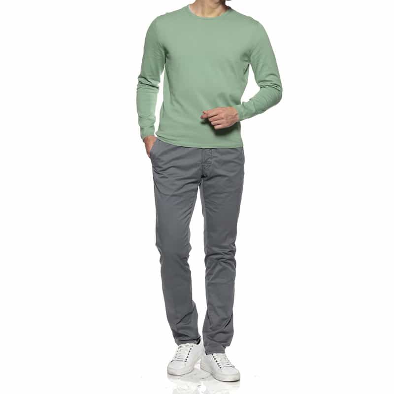 CRUCIANI コットン クルーネックニットプルオーバー LIGHT GREEN