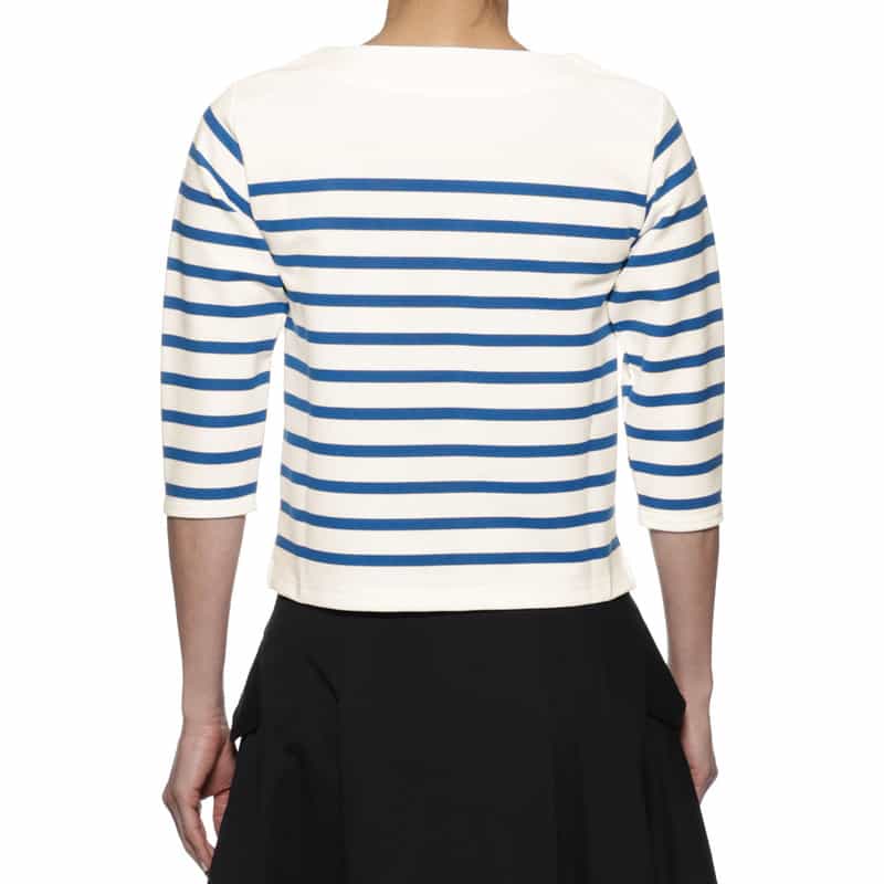 HYKE ボーダー柄カットソー WHITE