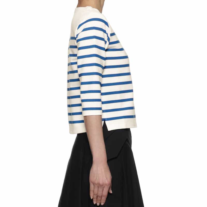 HYKE ボーダー柄カットソー WHITE