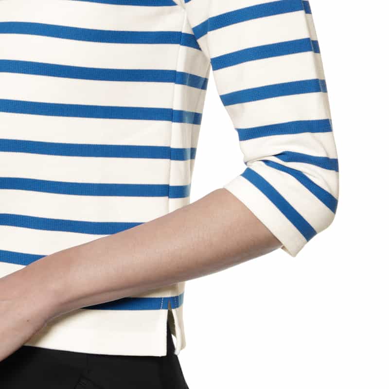 HYKE ボーダー柄カットソー WHITE