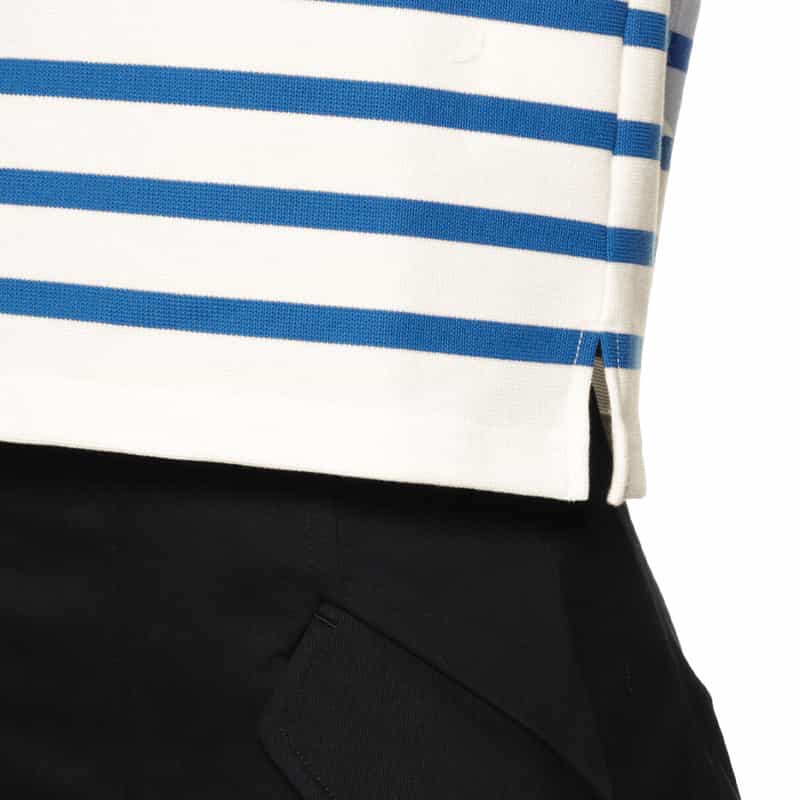 HYKE ボーダー柄カットソー WHITE