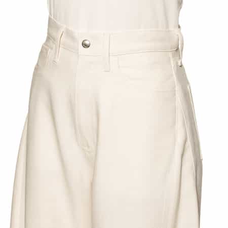 完売HYKE BARREL LEGホワイトデニムバレルレッグパンツハイク