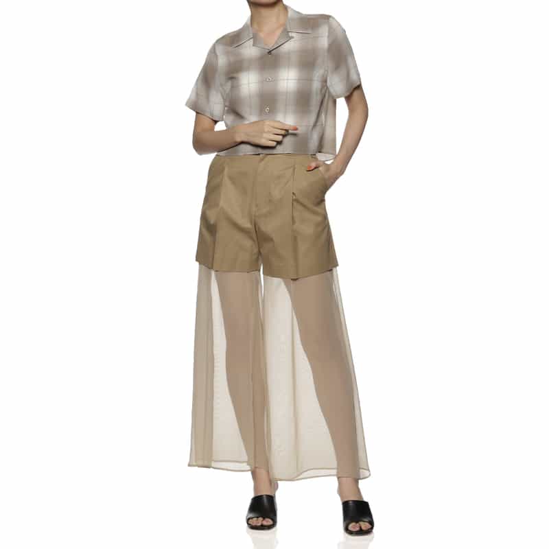 HYKE レイヤードパンツ BEIGE