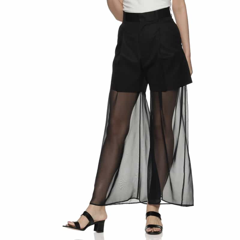 HYKE レイヤードパンツ BLACK