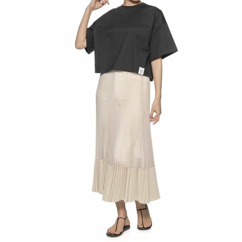 HYKE コンビネーション プリーツスカート IVORY
