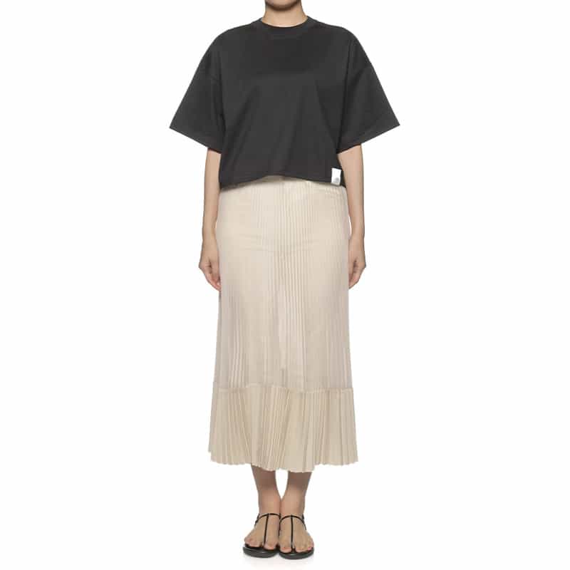 HYKE コンビネーション プリーツスカート IVORY