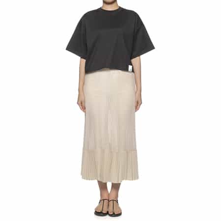 サカイ コンビネーション プリーツスカート Sacai ストライプ プリーツスカート | ブラック | FARFETCH JP