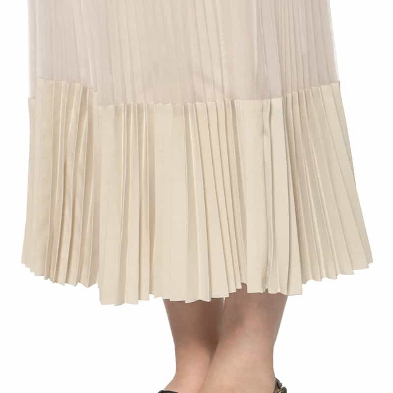 HYKE コンビネーション プリーツスカート IVORY