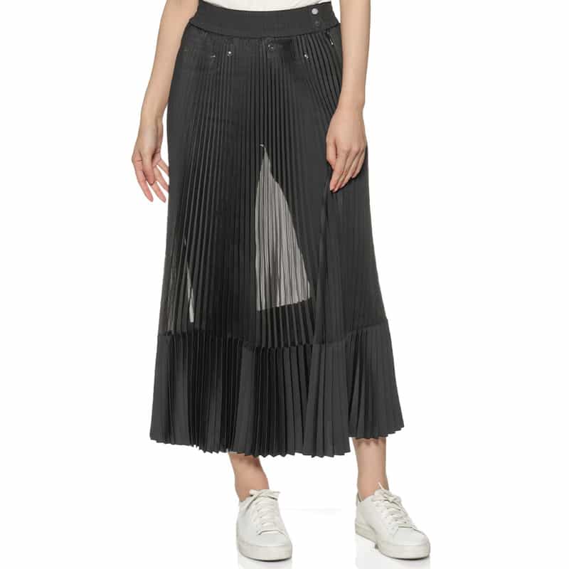 HYKE コンビネーション プリーツスカート BLACK