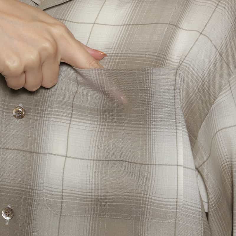 HYKE チェック柄バルーンスリーブ ベルテッドリボンドレス BEIGE