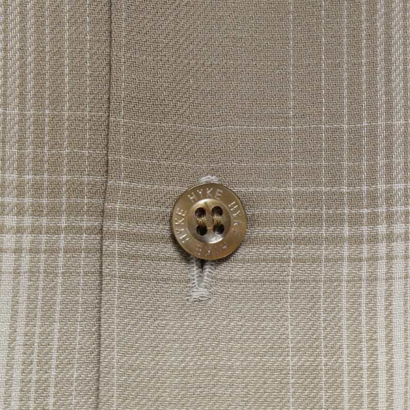 HYKE チェック柄バルーンスリーブ ベルテッドリボンドレス BEIGE