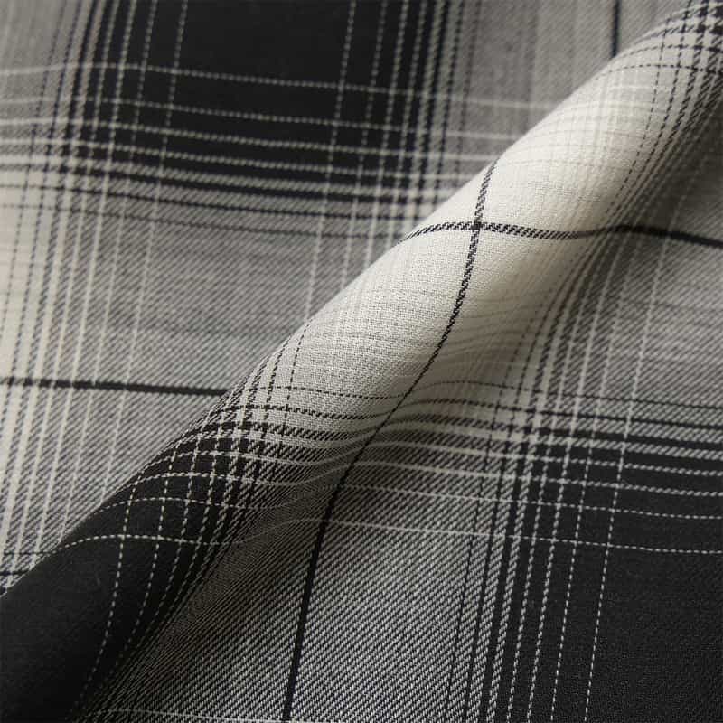 HYKE チェック柄バルーンスリーブ ベルテッドリボンドレス BLACK