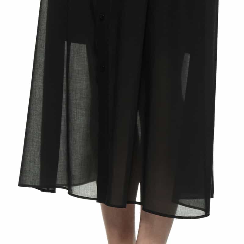 HYKE シアーツイル シャツドレス BLACK