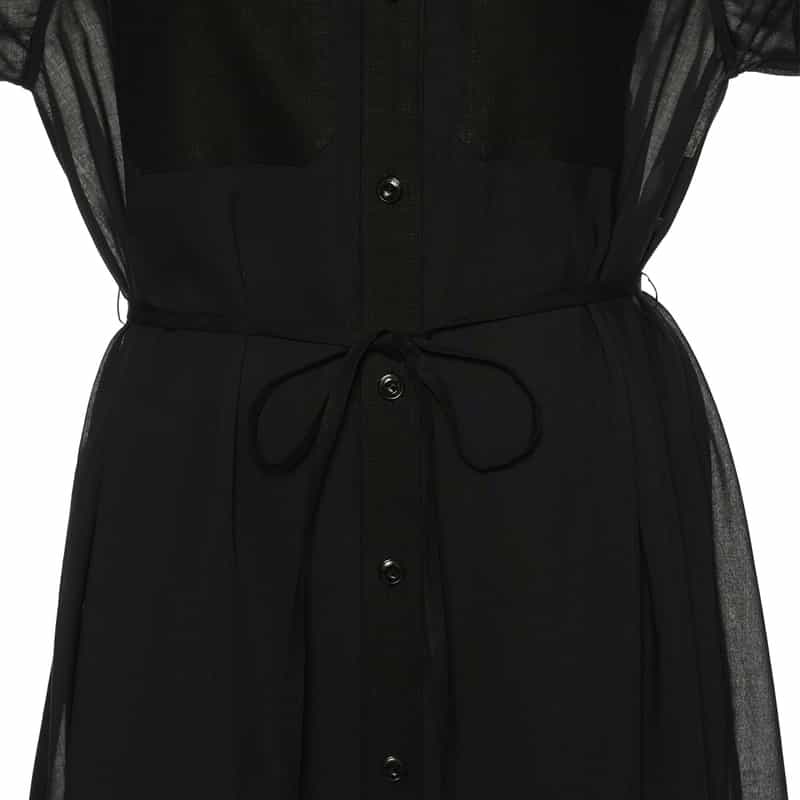 HYKE シアーツイル シャツドレス BLACK
