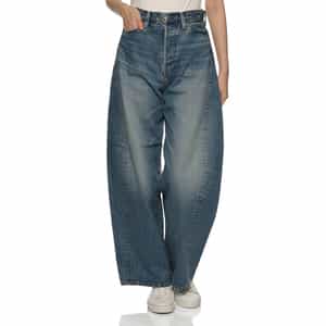 HYKE 25SS バレルレッグジーンズ　デニム　青　１　ハイク　DENIM DENIM BARREL LEG JEANS-デニムバレルレッグジーンズ-HYKE