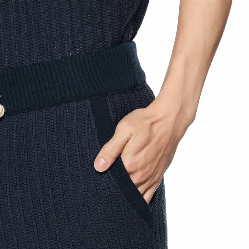 SEA GREEN SEA GREEN＜シーグリーン＞バーニーズ　ニューヨーク限定ラッセルニット ドローコード付きイージーショーツ NAVY