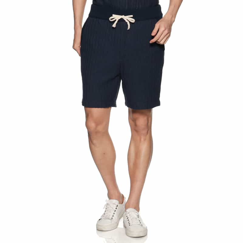 SEA GREEN SEA GREEN＜シーグリーン＞バーニーズ　ニューヨーク限定ラッセルニット ドローコード付きイージーショーツ NAVY