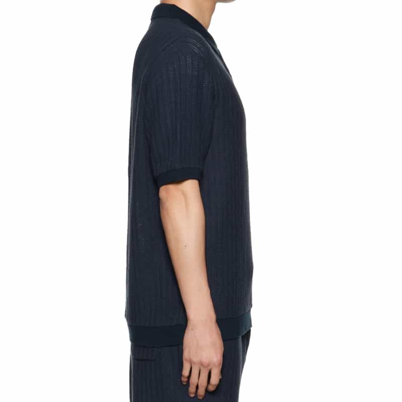 SEA GREEN SEA GREEN＜シーグリーン＞ラッセルニット ポロシャツ NAVY