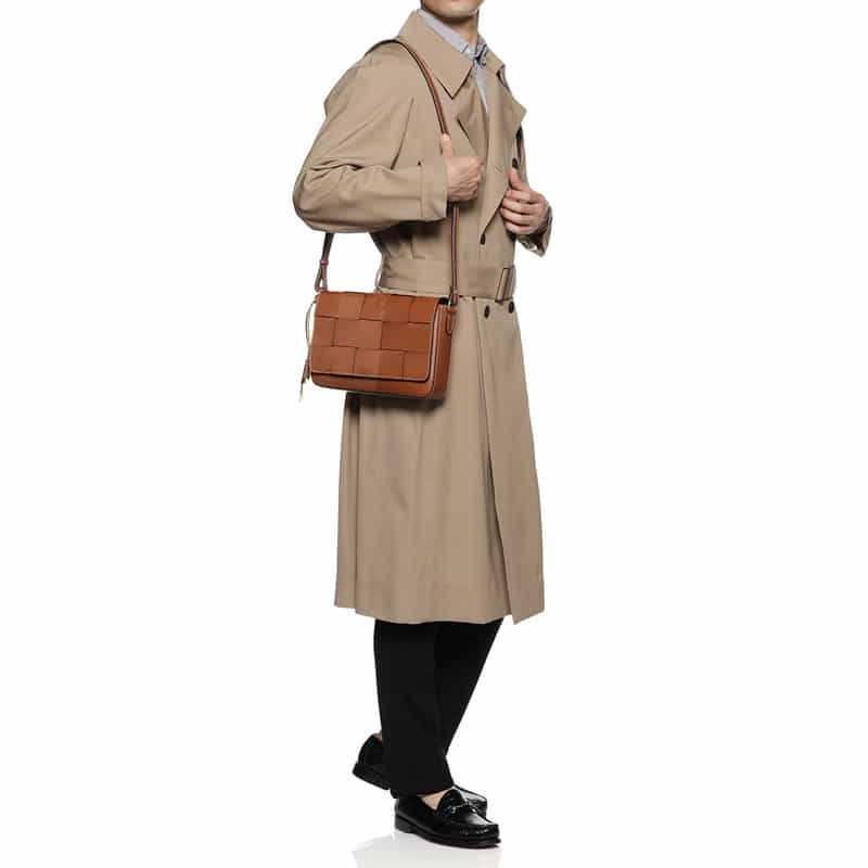 BOLDRINI SELLERIA バーニーズ　ニューヨーク限定イントレチャートクロスボディバッグ BROWN