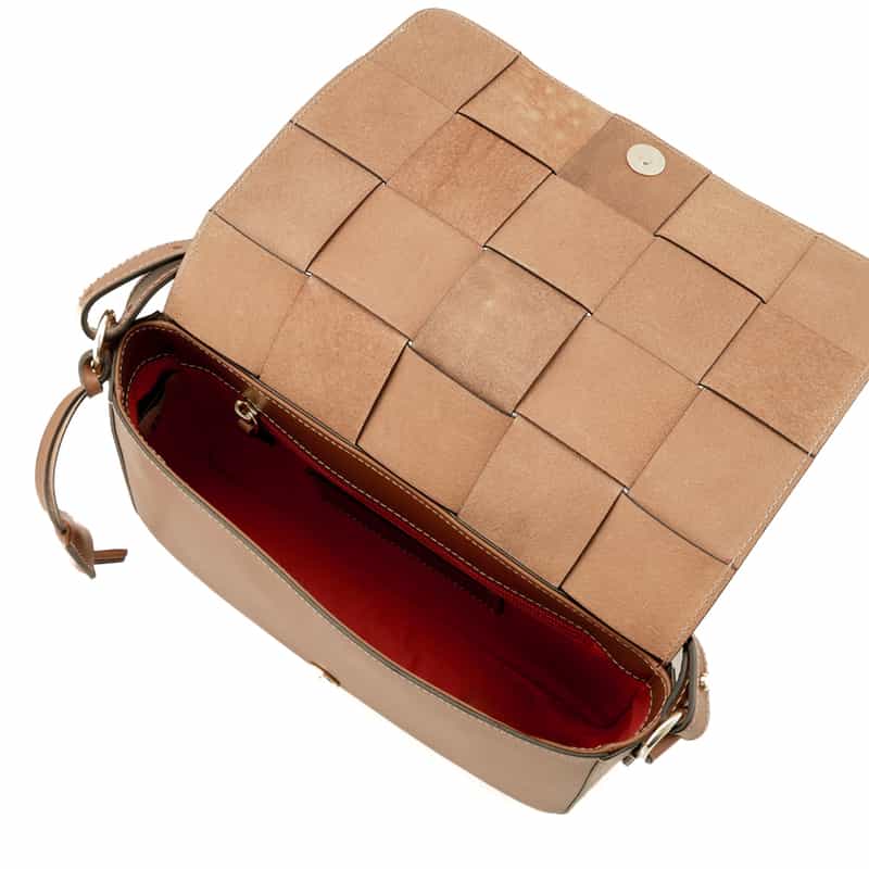 BOLDRINI SELLERIA バーニーズ　ニューヨーク限定イントレチャートクロスボディバッグ BROWN