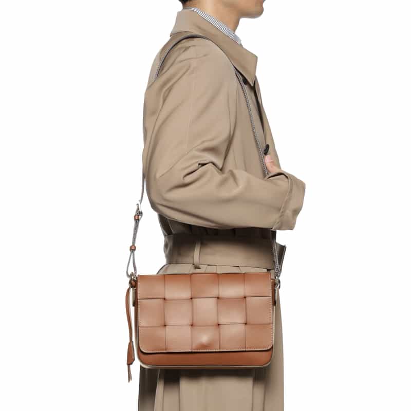 BOLDRINI SELLERIA バーニーズ　ニューヨーク限定イントレチャートクロスボディバッグ BROWN