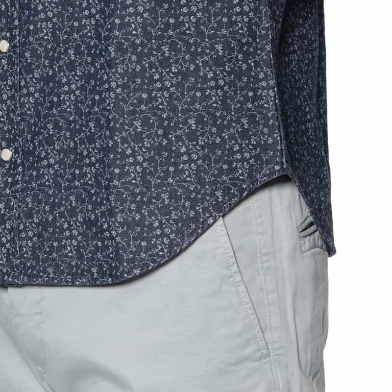 BARNEYS NEW YORK フラワープリント ウエスタンシャツ LT BLUE