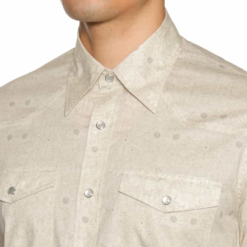 BARNEYS NEW YORK リバティプリント ウエスタンシャツ WHITE