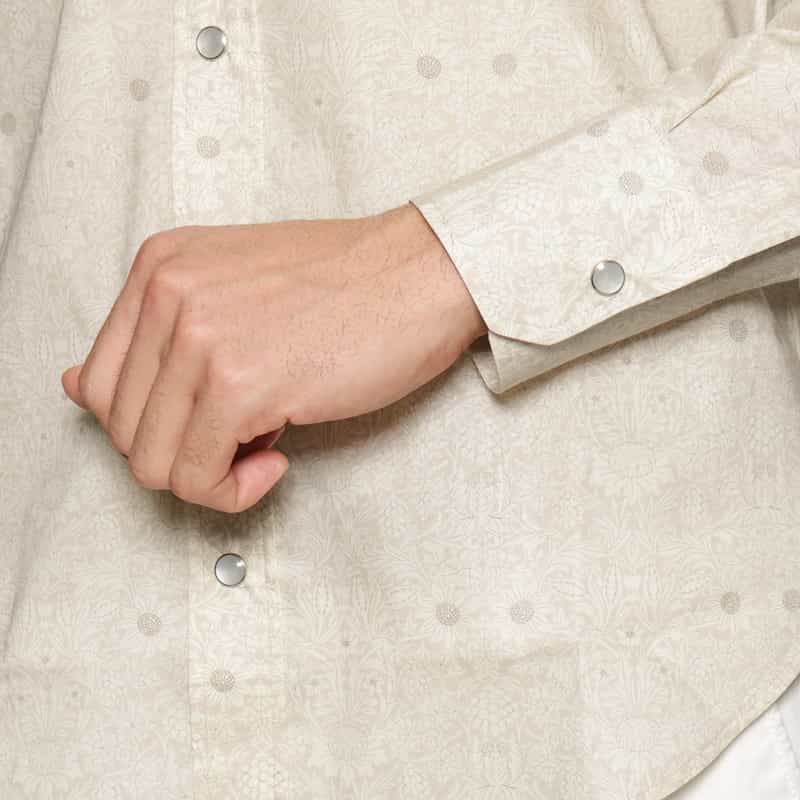 BARNEYS NEW YORK リバティプリント ウエスタンシャツ WHITE