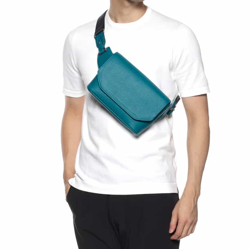 ETIAM ETIAM＜エティアム＞レザー クロスボディバッグ TURQUOISE