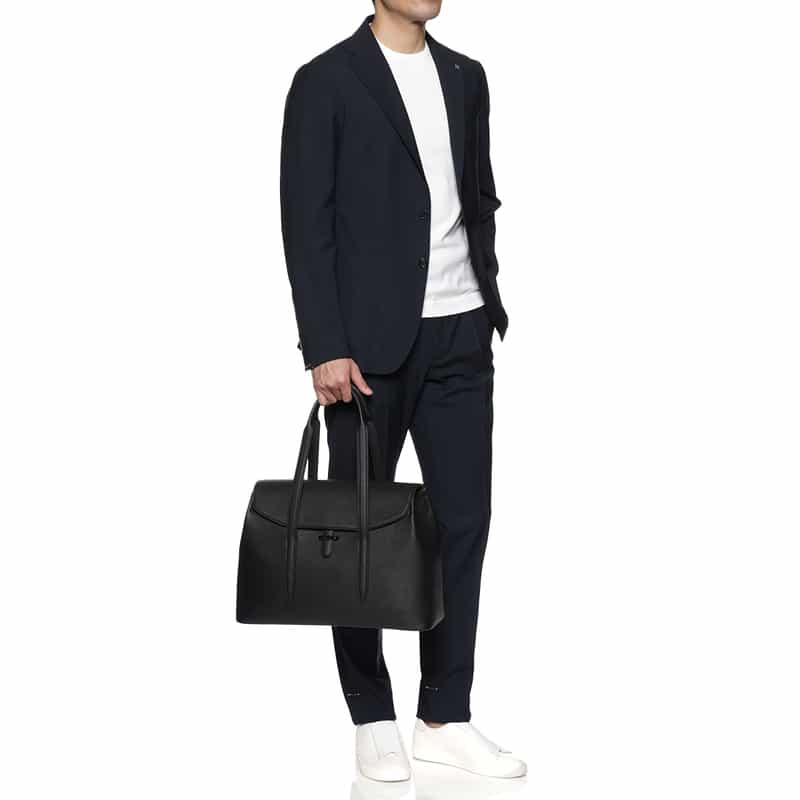 ETIAM ETIAM＜エティアム＞フラップ レザートートバッグ BLACK