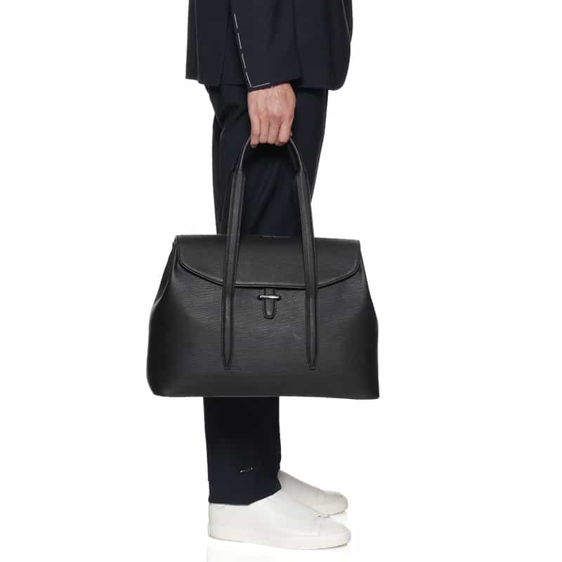 ETIAM ETIAM＜エティアム＞フラップ レザートートバッグ BLACK