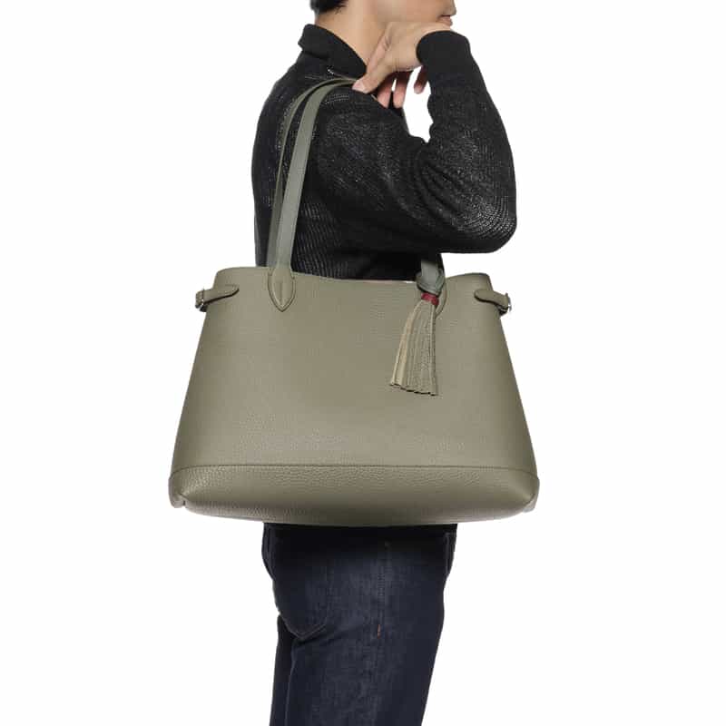 ACATE ACATE＜アカーテ＞レザートートバッグ "LODOS2" KHAKI