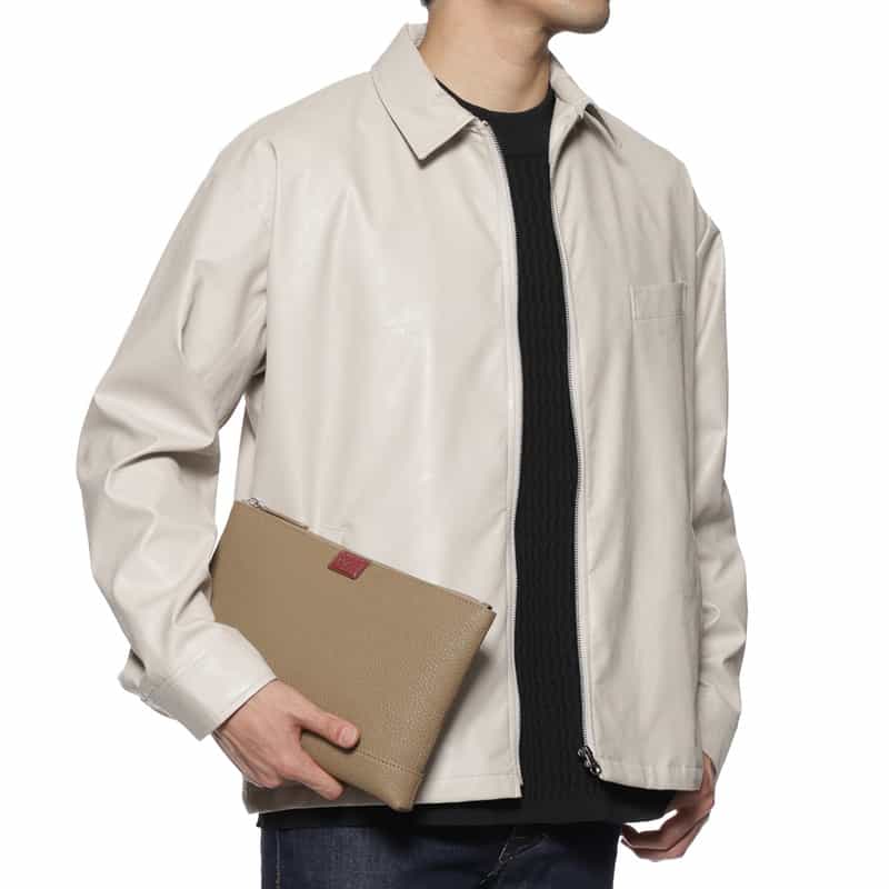 ACATE ACATE＜アカーテ＞レザー クラッチバッグ"SACCHETTO" BEIGE