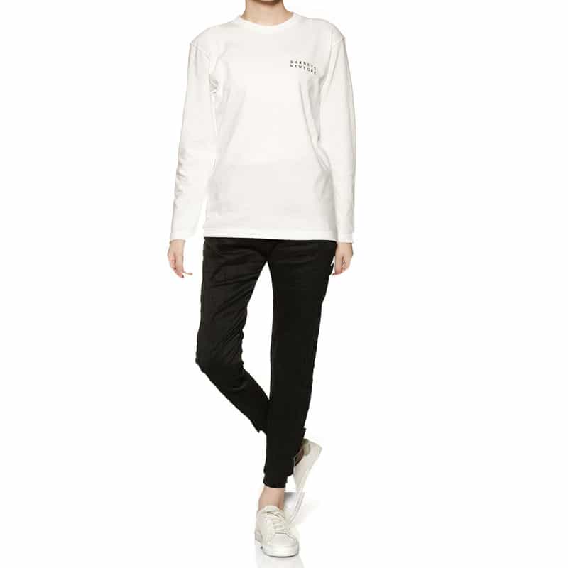 BARNEYS NEW YORK ロゴ入りロングスリーブTシャツ WHITE