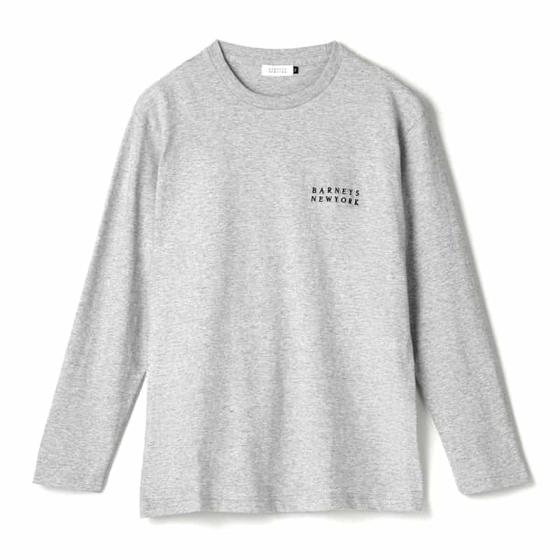 BARNEYS NEW YORK ロゴ入りロングスリーブTシャツ GRAY