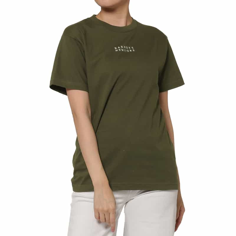 BARNEYS NEW YORK ロゴ刺繍入りTシャツ KHAKI
