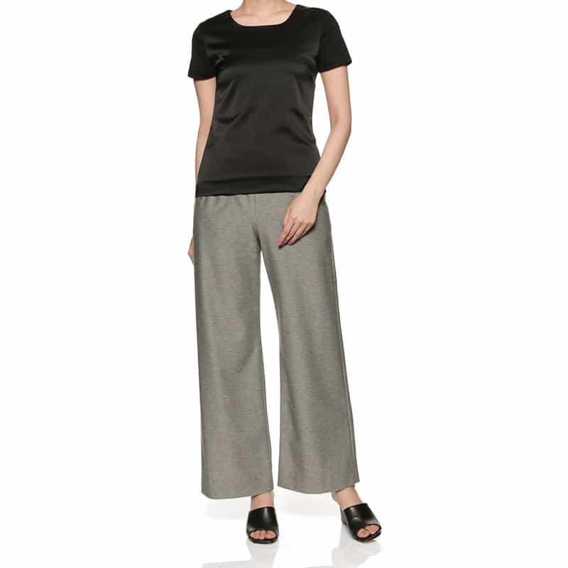 BARNEYS NEW YORK ウォッシャブル ドローストリング ワイドパンツ GRAY