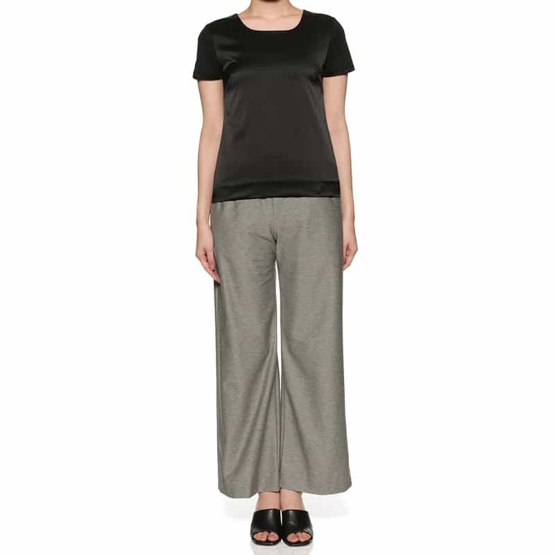 BARNEYS NEW YORK ウォッシャブル ドローストリング ワイドパンツ GRAY