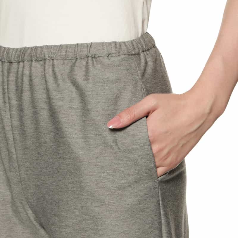 BARNEYS NEW YORK ウォッシャブル ドローストリング ワイドパンツ GRAY
