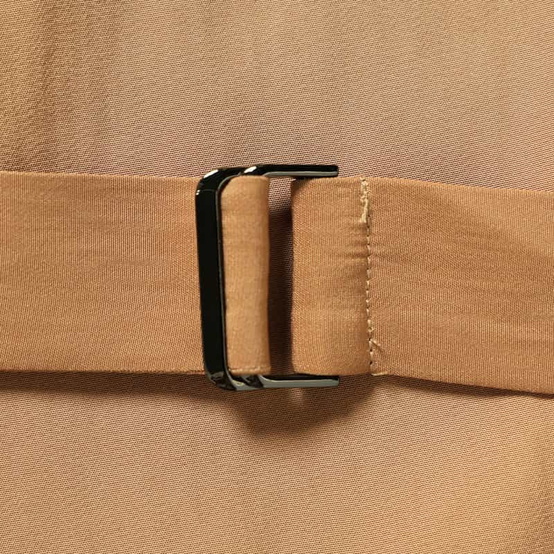 BARNEYS NEW YORK ウォッシャブル ベルト付きギャザードレス CAMEL