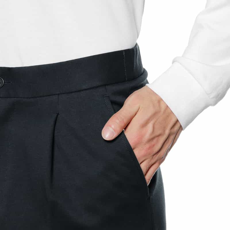 THREE DOTS セットアップ ドローコード付きコットンパンツ NAVY