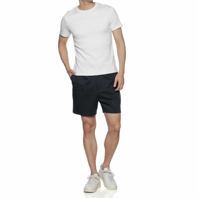 THREE DOTS ドローコード付きショートパンツ NAVY