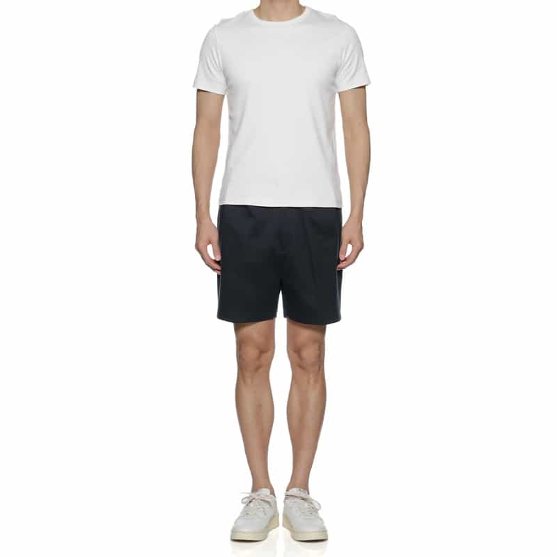 THREE DOTS ドローコード付きショートパンツ NAVY