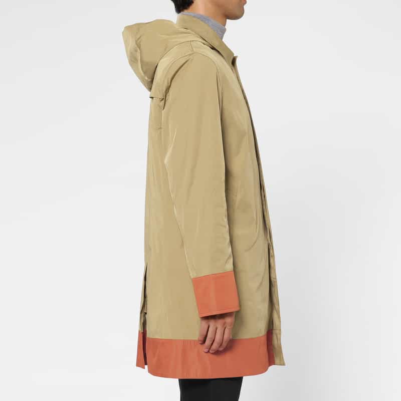 BARNEYS NEW YORK ダブルフェイスフーデッドコート BEIGE